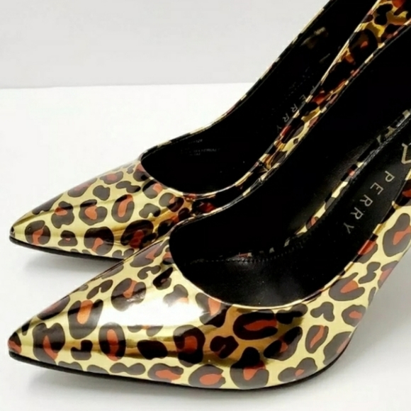 NWT Leopard Print  3" Heels Metallic Gold Leopard Print Heels - Picture 6 of 15